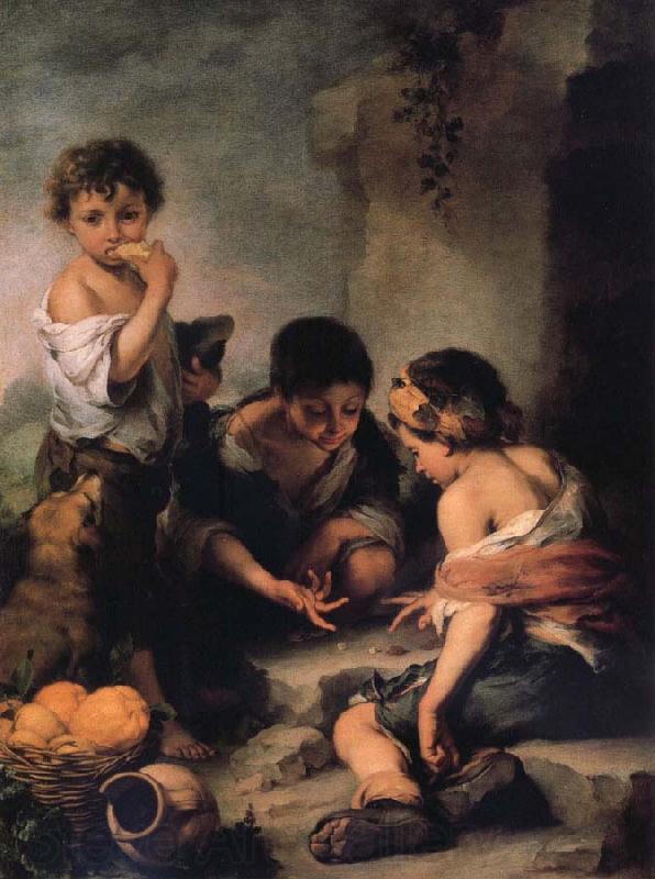 Bartolome Esteban Murillo Young Boys Playing Dice Germany oil painting art